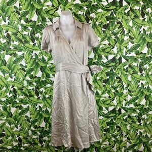 Burberry London Silver Shimmery Wrap Dress